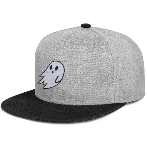 LHSCVUFASC Halloween Ghost Hat Boo Hat Trucker Hats for Men Women Gray Baseball Cap Embroidered Flat Bill