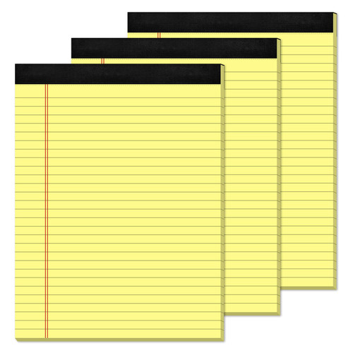 Yellow Legal Pads 8.5 x 11 Writing Pads Yellow Note Pads 8.5 x 11 Perforated Wide Ruled Lined Notepads Pads of Paper 3 Pack Yellow Pads 30 Sheets Per Notebook Legal Notepads for Office, Home, School