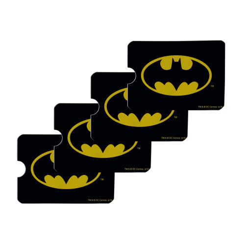GRAPHICS & MORE Batman Classic Bat Shield Logo Credit Card RFID Blocker Holder Protector Wallet Purse Sleeves Set of 4