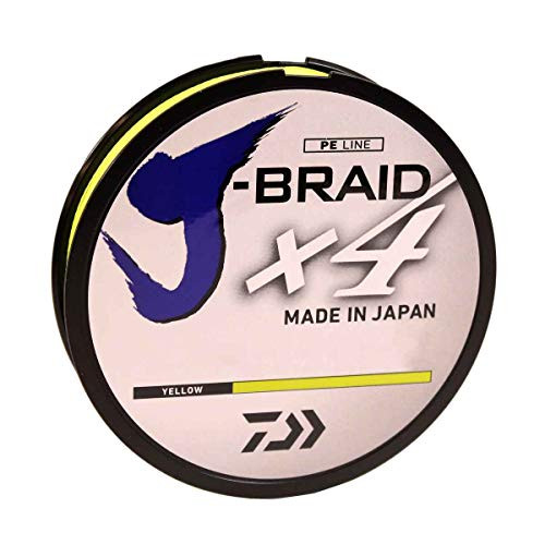 Daiwa, J-Braid x4 Braided Line, 150 Yards, 40 lbs.011" Diameter, Fluorescent Yellow