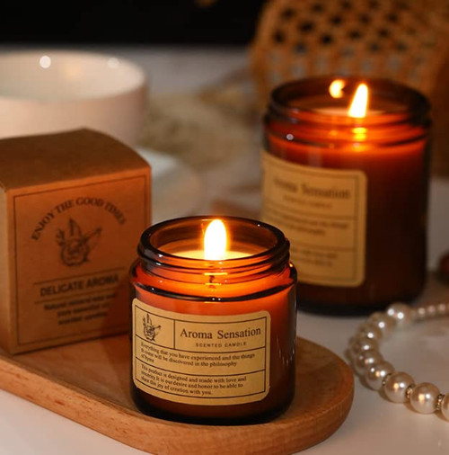 Scented Candles Aroma Candle for Women Men Soy Candles Scented Candles Aromatherapy Candle Set Stress Relief Relaxing Candle Home Scented Aromatherapy Candle Jar Candle Natural Soy Wax Scented Candle