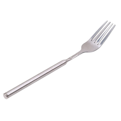 2PCS Stainless Steel Telescopic Fork Portable Long Handle Extendable Fork for BBQ Fruit Dessert Pastry Dinner Fruit Dessert