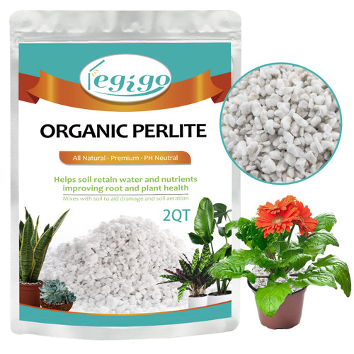Legigo 2 Quarts Organic Horticultural Perlite for Plants Indoor- Natural Horticultural Soil Additive Conditioner Mix for Improves Drainage, Ventilation and Root Growth Legigo 2 Quarts Organic Horticultural Perlite for Plants Indoor- Natural Horticultural Soil Additive Conditioner Mix for Improves Drainage, Ventilation and Root Growth