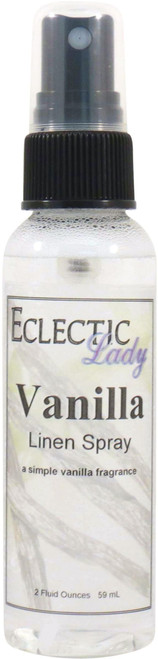 Vanilla Linen Spray, 2 ounces - Eclectic Lady Sheet and Linen Spray - No Artificial Colors, Parabens, or Preservatives - Long-Lasting Scent for Bed, Fabric & Pillow