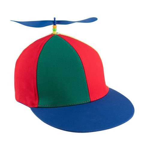 Framendino, Blue Flat Brim Rainbow Propeller Hat Adult Detachable Baseball Cap Helicopter Top Hats