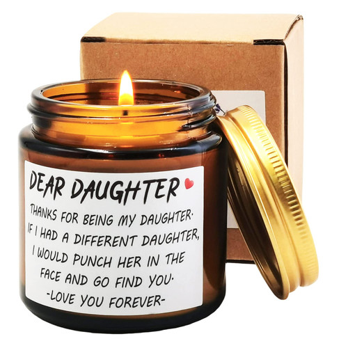Daughter Gifts from Mom and Dad, Birthday Candle Gifts for Daughter Adult,Unique Christmas Valentine's Day Mother's Day Graduation Wedding Gifts,Dear Daughter Lavender Scented Candles(H,Brown) Daughter Gifts from Mom and Dad, Birthday Candle Gifts for Daughter Adult,Unique Christmas Valentine's Day Mother's Day Graduation Wedding Gifts,Dear Daughter Lavender Scented Candles(H,Brown)