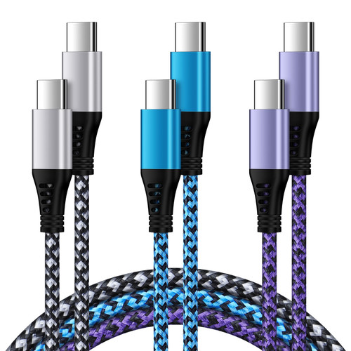 USB C to USB C Charger Cable 60W[3/6/10ft, 3-Pack],USB C iPhone 15 Charger PD Fast Charging,Long Type C to Type C Cord Compatible iPhone 15/15 Pro/15 Plus/15 Pro Max, Galaxy S23 FE S22 Z Flip 5