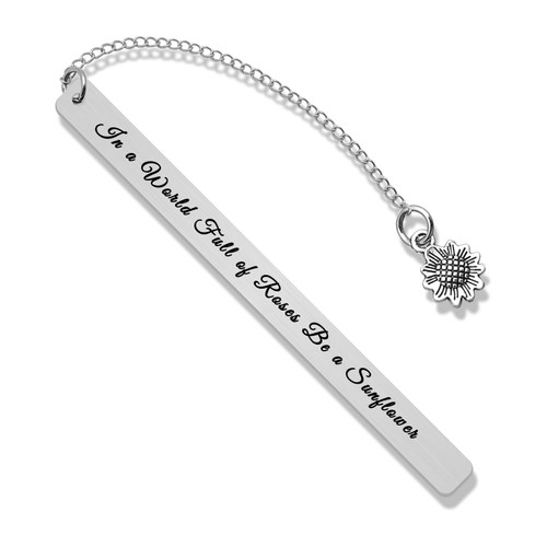 Inspirational Bookmark with Chain Graduation Bookmark Reader Gifts Book Lovers Gifts Reading Gifts Sunflower Themed Gifts Bookmarks for Book Lovers Teacher Friend Boss Lady Employee Nurse Coworker
