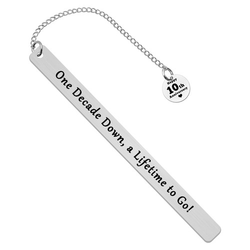 10 Year Anniversary Bookmark Gifts for Women Men Ten Tenth Anniversary Bookmark for Him Her Couple 10th Wedding Anniversary Marriage Presents for Wife Husband