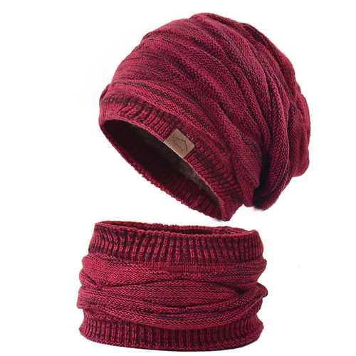 LUCKYBUNNY Women Men Winter Hat and Scarf Set Warm Thick Fleece Lined Knit Skull Cap Slouchy Beanie with Neck Warmer LUCKYBUNNY Women Men Winter Hat and Scarf Set Warm Thick Fleece Lined Knit Skull Cap Slouchy Beanie with Neck Warmer