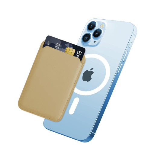 Magnetic Card Wallet Holder with MagSafe for iPhone 15 Pro Max/15 Pro/15 Plus/15,for iPhone 14 Pro Max/14 Plus/14 Pro/14, for iPhone 13 Pro Max/13 Pro/13/13 Mini, for iPhone 12/12 Pro/12 Max,Gold