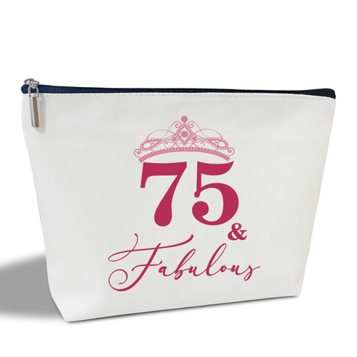 75th Birthday Fabulous Gifts for Women Her Friend Besties Sister, 75 Years Old Makeup Bag, Cosmetic Travel Bag with Zipper for Birthday, Mom Aunt Grandma Mother-in-law Wife Pouch Toiletry Bag - fen12 75th Birthday Fabulous Gifts for Women Her Friend Besties Sister, 75 Years Old Makeup Bag, Cosmetic Travel Bag with Zipper for Birthday, Mom Aunt Grandma Mother-in-law Wife Pouch Toiletry Bag - fen12