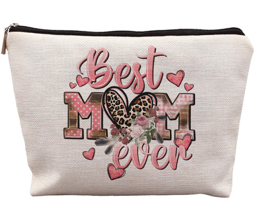 uinwk Best Mom Ever Makeup Bag,Best Mom Gifts Mother Floral Cosmetic Bag,Mom Gifts For Women,Mother's Day Gifts