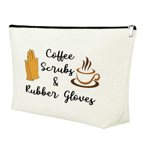 Nurse Makeup Bag Gifts for Women Doctors Gift Accessories for Work Nurse Appreciation Gifts Coffee Lovers Gifts for Nurse Practitioner Nursing School Graduation Gifts Cosmetic Bag Nurses Week Gifts