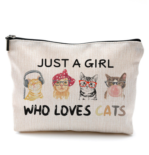QGFM Cat Makeup Bag,Cat Cosmetic Bags for Women,Funny Cat Gifts Makeup Bag With Zipper,Cat Gifts for Women,Cat Gifts for Cat Lovers,Just A Girl Who Loves Cats Makeup Bag,Birthday Gifts for Cat Lovers QGFM Cat Makeup Bag,Cat Cosmetic Bags for Women,Funny Cat Gifts Makeup Bag With Zipper,Cat Gifts for Women,Cat Gifts for Cat Lovers,Just A Girl Who Loves Cats Makeup Bag,Birthday Gifts for Cat Lovers
