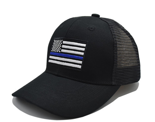 CMEPCBG American Flag Hat for Men and Women Police Hat USA Flag Trucker Hat Baseball Cap Thin Blue Line Hat for Men and Women Outdoor Mesh Hat