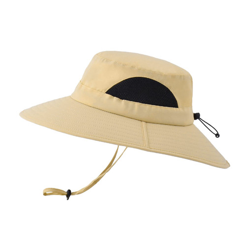 Sun Hat for Men Women, UV Protection Bucket Hat Wide Brim Waterproof Safari Hat Boonie Hats for Fishing Hiking Garden Beach Beige