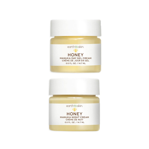 Earth To Skin Honey Manuka Mini Duo Set: Day Gel Cream (0.5 Fl Oz) and Night Cream (0.5 Fl Oz) Earth To Skin Honey Manuka Mini Duo Set: Day Gel Cream (0.5 Fl Oz) and Night Cream (0.5 Fl Oz)