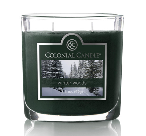 Colonial Candle Winter Woods Scented Jar Candle, 2 Wick, 3.5 oz, Mottled Wax Candle