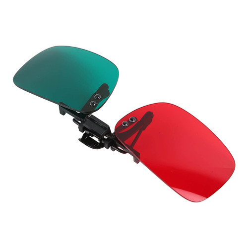 Amblyopia Red Green Glasses, Resin Lens Clip On Red Green Glasses Eye Training with Glasses Box for Reading