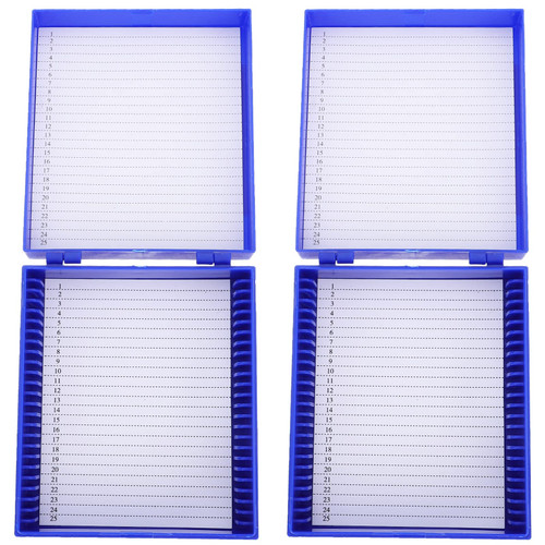 Balacoo 2pcs Slide Box Microscope Slide Holder Microscope Slide case Microscope Slides and Covers microscopes for Kids Plastic Terrarium Slide Storage Holder Accessories abs cans Child