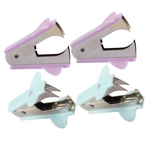 VILLCASE 4pcs Mini Staple Remover Nail Universal Staple Puller Portable Staple Remover Staple Pulling Tool Stapler Remover Tool Staple Removers Upholstery Tools Claw Office Iron Extractor