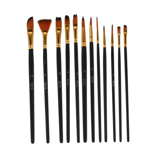 SEWACC 12Pcs Set Art Brushes tip Painting Brushes Drawing Brushes kit Gouache Brushes Kids Suit Watercolor Drawing Brushes Houseware Gold-Plated Aluminum Tube Student use Multipurpose