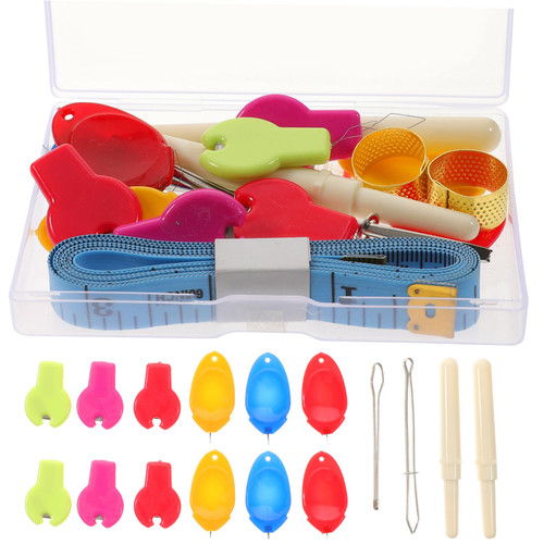 TEHAUX 1 Box Threader Easy Thread Seam Rippers for Sewing Cross Needles Sewing Needle Thread Kit Sewing Needles Cross Stitch Kit Needle Threading Tool Hand Sewing Plastic Threading Needle