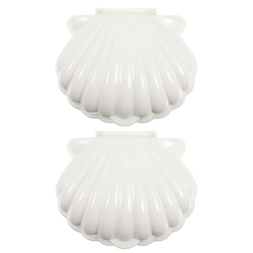 RORPOIR 2 Pcs Shell Soap Dish Soapdish Travel Container Bar Soap Holder Self Draining Travel Case Ornament Container Plastic Trays Garnish Tray Soap Containers White Tub Sponge Pp Seaside