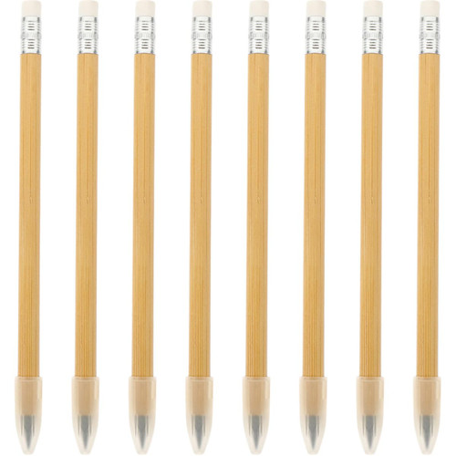 FUNOMOCYA 8pcs Graphite Eternity Pencil Inkless Pen Reusable Wood Pencil Eternal Pencil Everlasting Pencils Forever Pencil Infinite Pencil Kid Pencils School Supplies Bamboo No Ink Child