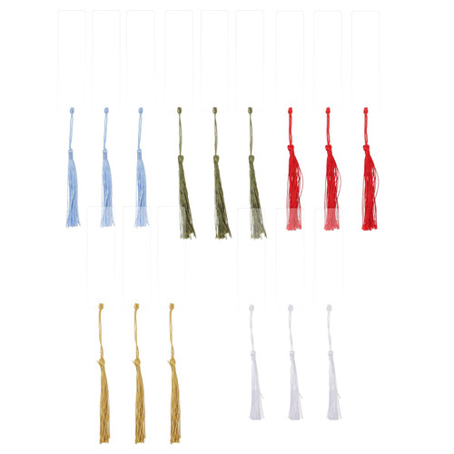 NUOBESTY 15pcs Blank Bookmarks Blank Book Marks Colorful Tassels Bookmark DIY Bookmarks