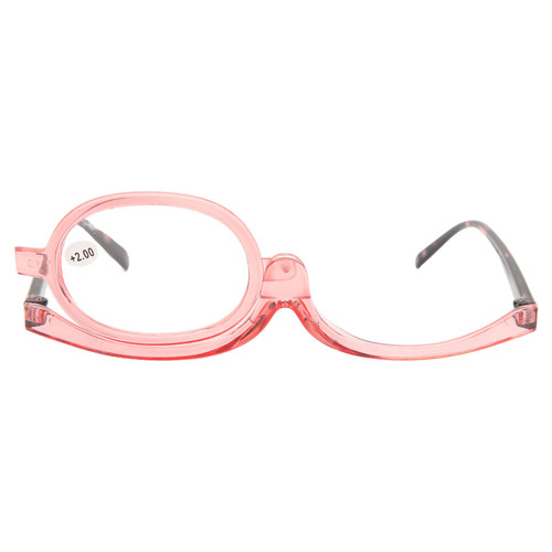 FILFEEL Flip Lens Magnifying Makeup Glasses - Folding Rotation Reading Magnifying Makeup Eye Glasses for Cosmetic (+2.00)