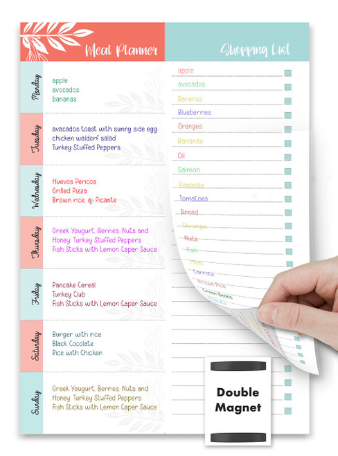 Meal planner and shopping list | 52 weekly tear-off pages | Meal planner pad | Magnetic meal planner for fridge | Magnetic Notepads with Grocery List for Fridge | Weekly/Daily Food Planning (1) Meal planner and shopping list | 52 weekly tear-off pages | Meal planner pad | Magnetic meal planner for fridge | Magnetic Notepads with Grocery List for Fridge | Weekly/Daily Food Planning (1)