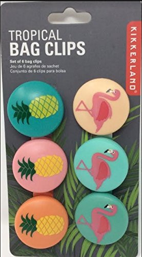 Kikkerland Tropical Bag Clips, Set of 6