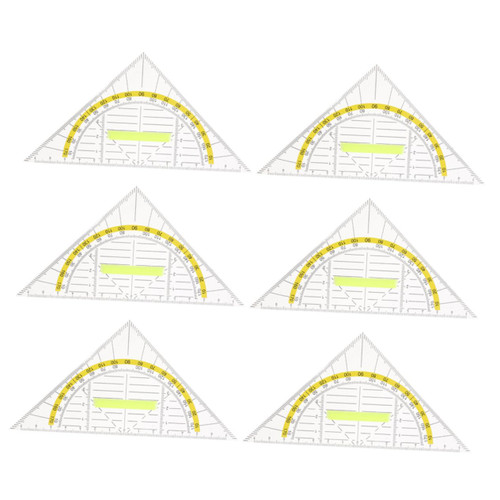LALAFINA 6pcs Measuring Tools Measurement Tools Triangle Rulers Measuring Rulers Measurement Triangle Rules Geometry Square Ruler Plastic Ruler Drawing Ruler Pp Multifunction Student