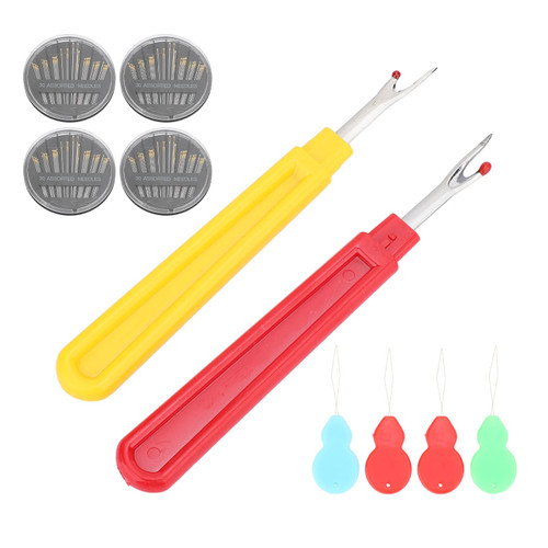 Seam Rippers Kit, Seam Ripper and Thread Remover Kit, Hand Sewing Needle Needle Threader Sewing Tools Set for Household
