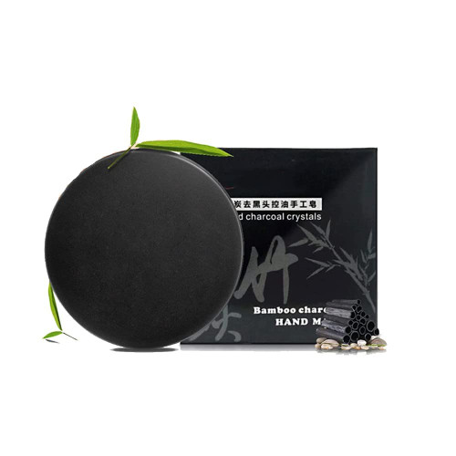 Bamboo Charcoal Blackhead Remover Soap,Black Bamboo Charcoal Soap,Natural Soap for Face and Body,Clean The Pore Cleansing Blackhead Control Oil Skin Care (1pcs)