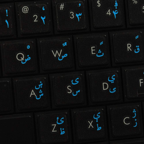 4Keyboard Pashto/Dari Keyboard Labels ON Transparent Background with Blue Lettering (14X14)