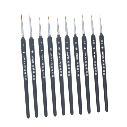 Anneome 1 Set 10pcs Watercolor Brush Painting Extra Fine Paint Brush Miniature Paint Brush Fine Detailing Paint Brushes Nails Kits Fine Tip Paint Brush Major Oil Paint Brush Bamboo