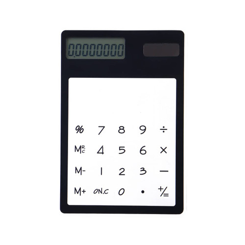 ARTIBETTER Solar Powered Calculator Touch Screen Calculator Unique Transparent Calculator Desktop Calculators for School Students Black