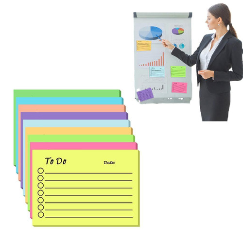 9Pcs Sticky Notes Pads 4x2.7in Colored Sticky Notes Wide Lined Pocket Memo Pads Self-ashesive Writing Pad 50 Sheets/Pad Sticky Notes with Lines Sticky Notes for Books Cute Sticky Notes 3x3 Sticky 4x6