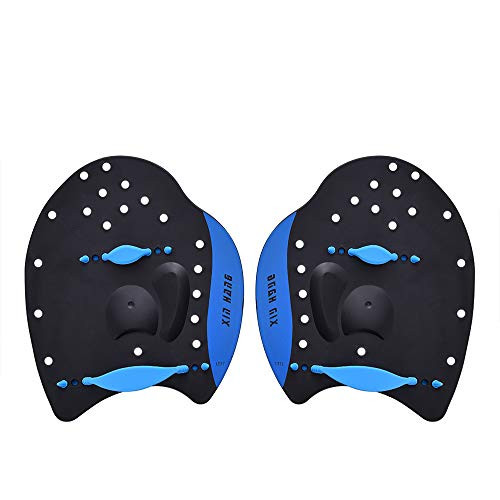Ationgle Swim Training Paddles Large - Hand Paddles Power Paddles Swimming Training Aid with Adjustable Strap for Men Women Children