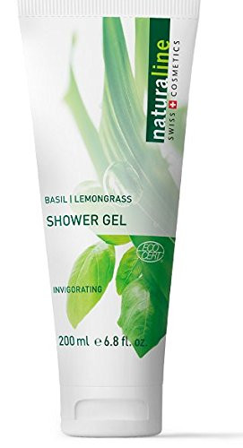 Naturaline Shower Gel with Organic Lemongrass and Basil Extracts, 6.8 fl. oz