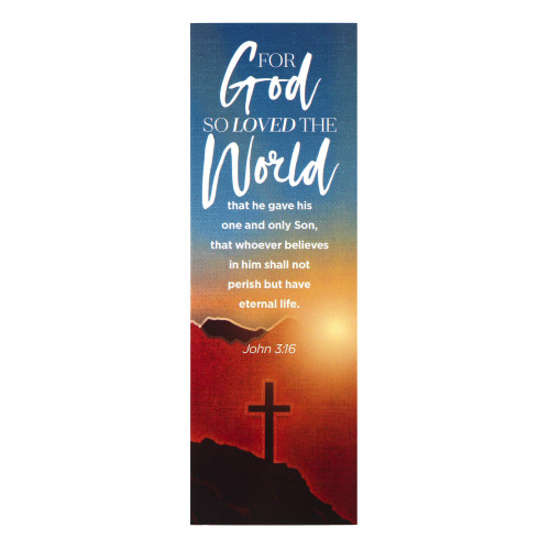 John 3:16 for God So Loved Bookmarks, 2 x 6 inches, 25 Bookmarks