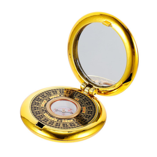 BESPORTBLE 1pc Pure Copper Small Round Compass Ancient luo pan Camping Compass pan for Home Planning feng Shui Gifts feng Shui Bagua Survival Magnetic Sports Small Compass Clamshell