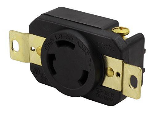 AC WORKS [FML630R] 30-Amp, 250-Volt, NEMA L6-30R Flush Mounting Locking Industrial Grade Receptacle