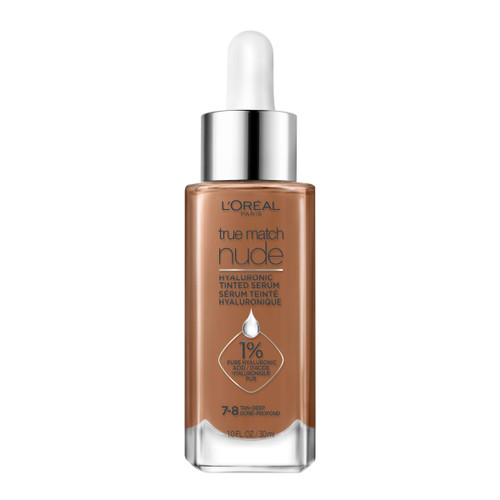 L'Oreal Paris True Match Nude Hyaluronic Tinted Serum Foundation with 1% Hyaluronic acid, Tan-Deep 7-8, 1 fl. oz. L'Oreal Paris True Match Nude Hyaluronic Tinted Serum Foundation with 1% Hyaluronic acid, Tan-Deep 7-8, 1 fl. oz.