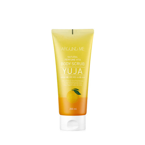 WELCOS Around Me Natural Perfume Vita Body Scrub YUJA (Citron) 200 ml / 6.76 fl.oz.