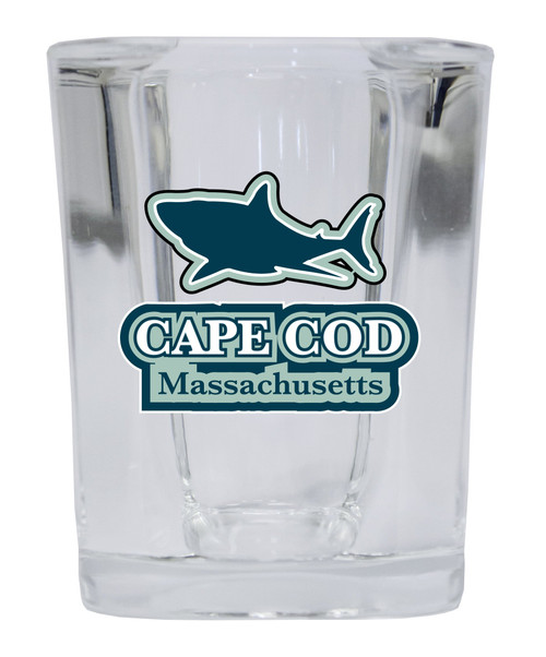 Cape Cod Massachusetts National Seashore Shark Nautical Beach Souvenir Square Shot Glass Cape Cod Massachusetts National Seashore Shark Nautical Beach Souvenir Square Shot Glass
