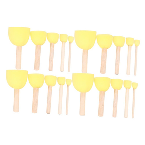 Hohopeti 20pcs Foam Applicator Brush Painting Accessories Foam Brush Sponge Paint Brush Paint Sponge Drawing Brush Suits for Kids Foam Sponge Kids Painting Brush Round Tool Bamboo Preschool